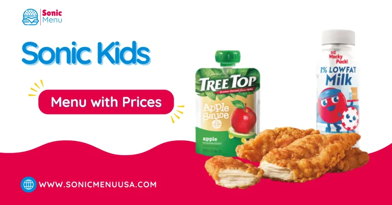 Sonic Kids Menu with Prices